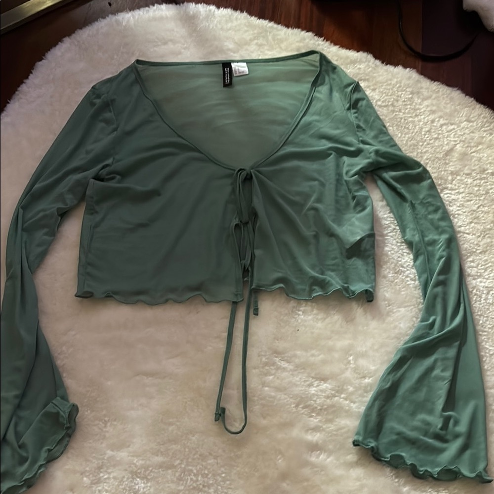 Y2K Sheer Green Blouse